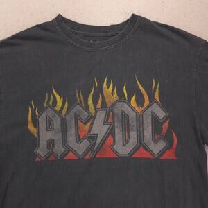 ACDC Band Crew Neck Short Sleeve Graphic T Shirt Mens Size Medium M Gray
